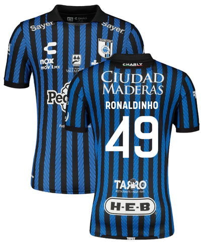 Querétaro Home Shirt 2022 + Ronaldinho Printing - Mexico Football Shirt